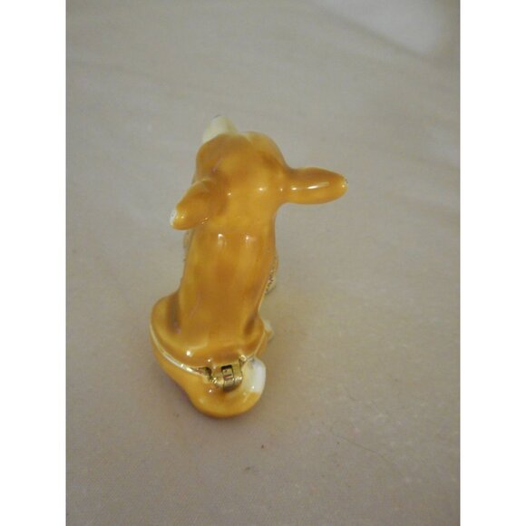 Chihuahua Dog Pewter Enamel Bejeweled Hinged Miniature Trinket Box EUC #2 - Picture 3 of 6